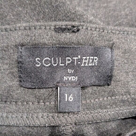 NYDJ Marilyn Straight Sculpt Her Gray Stretch Ponte Knit Cropped Ankle Pants 16 - Picture 14 of 15